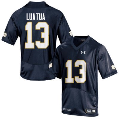 Notre Dame Fighting Irish Men's Tyler Luatua #13 Navy Blue Under Armour Authentic Stitched College NCAA Football Jersey XIP5099VP